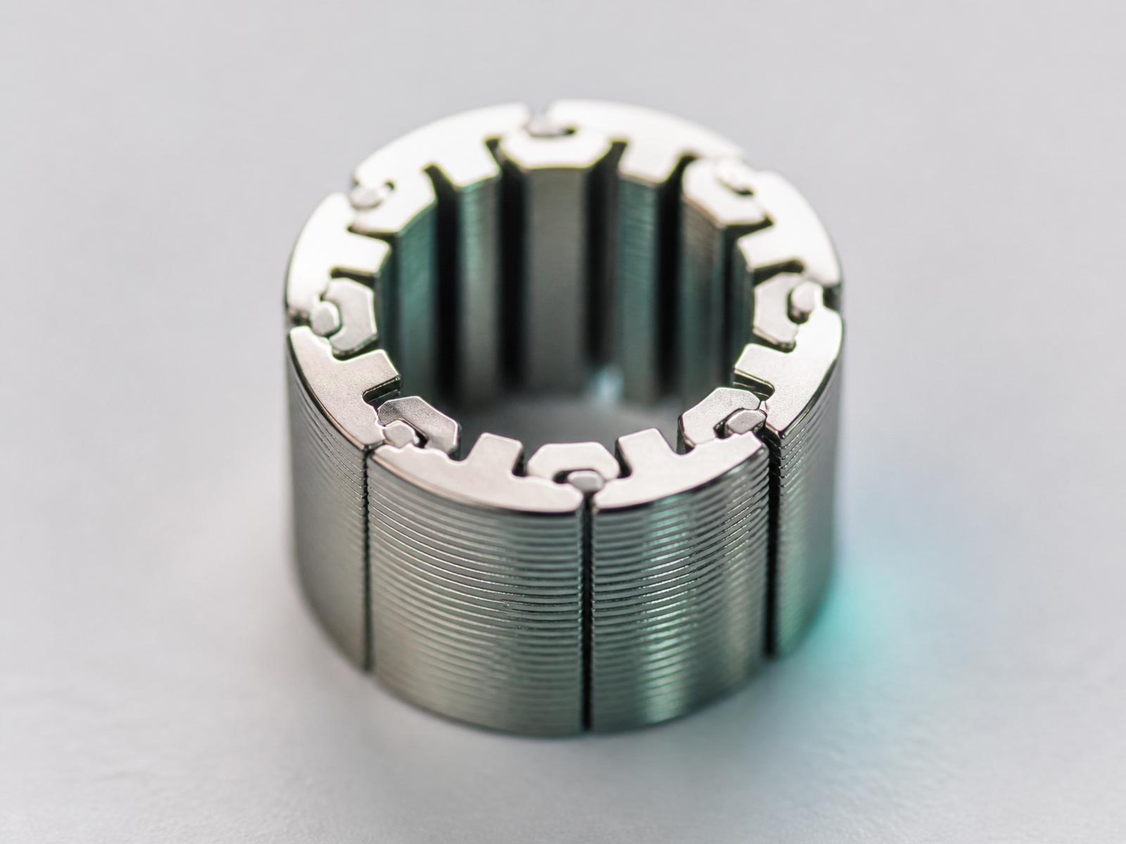 Macro of a miniature bonded lamination stack for a medical micromotor
